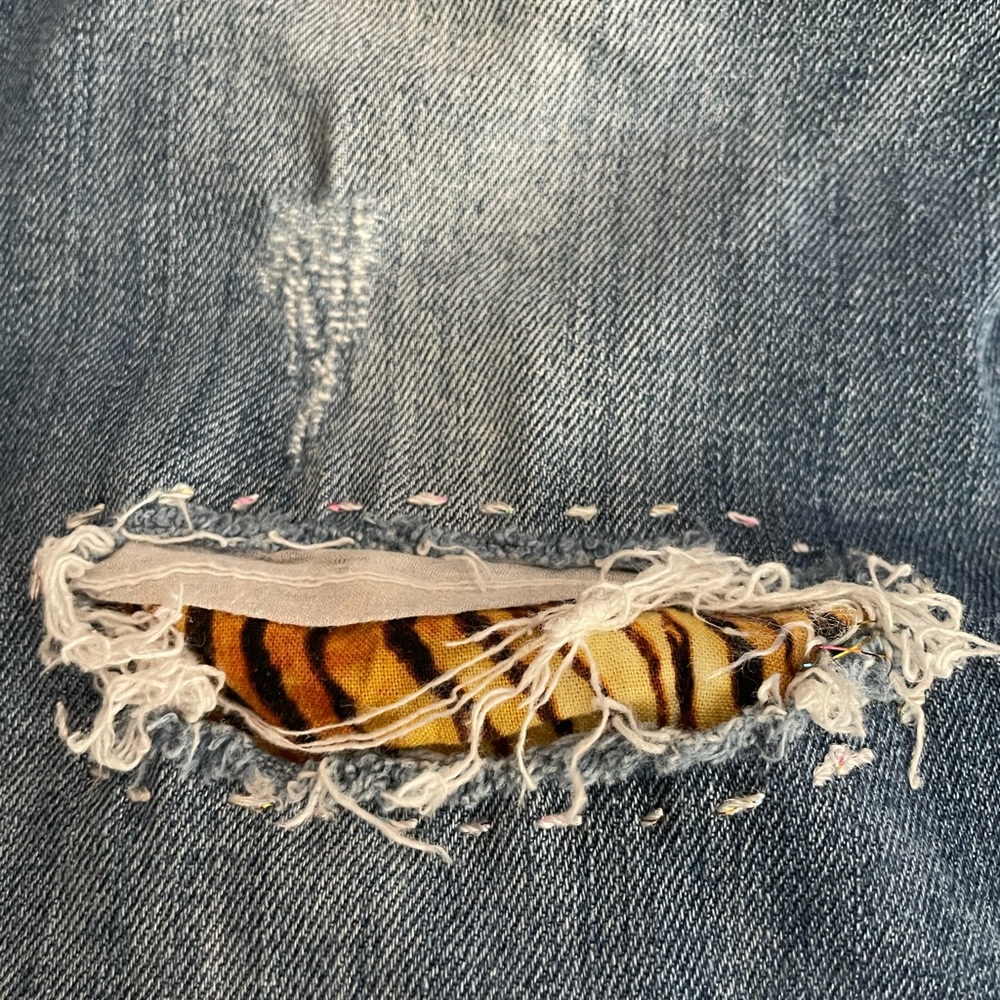 Joes Jeans Re Worked Patchwork Cropped Cuffed Den… - image 5